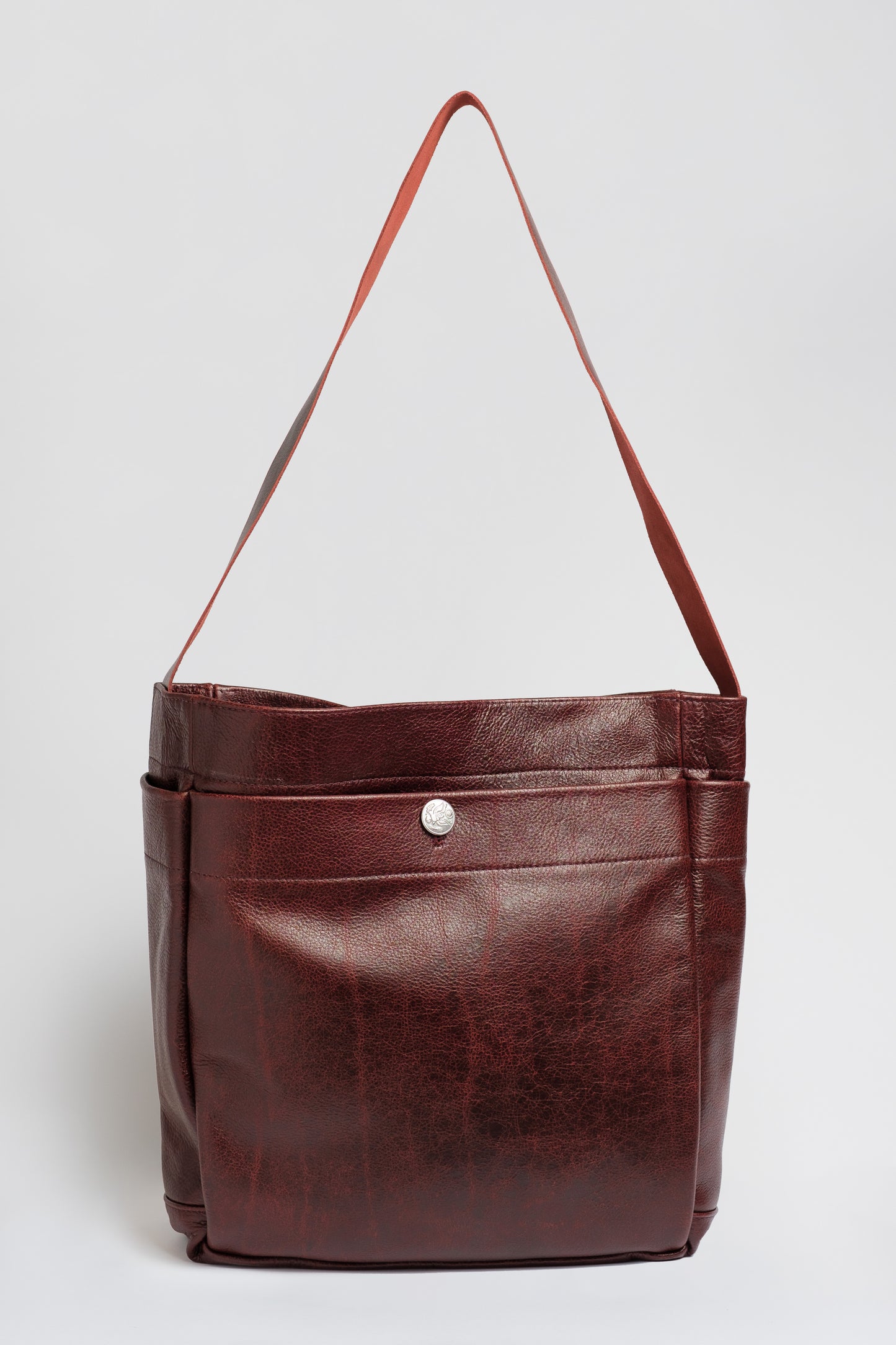 BURGUNDY WATER BUFFALO TOTE